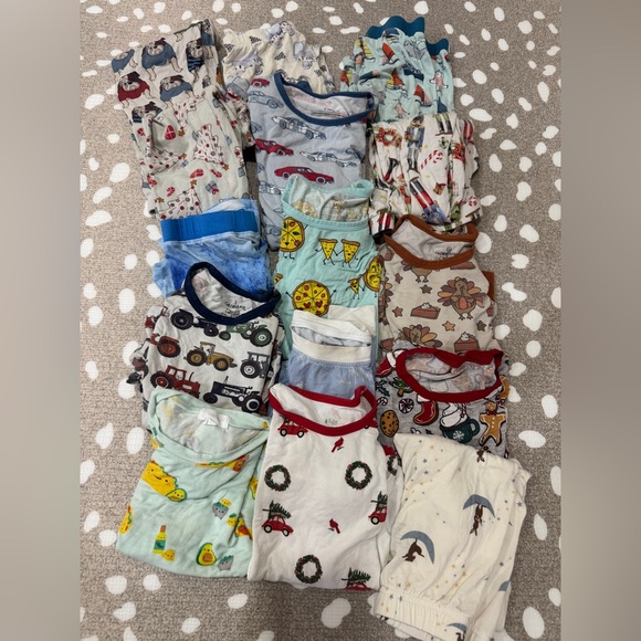 Lot of 14 boys bamboo bundle long sleeve tee pants shorts toddler print Tractor - Picture 4 of 6